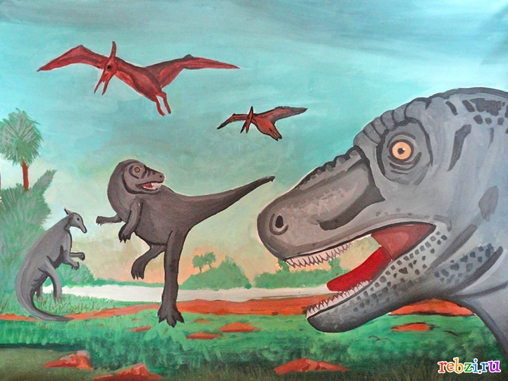 Рисунок на тему динозавры (47 фото)