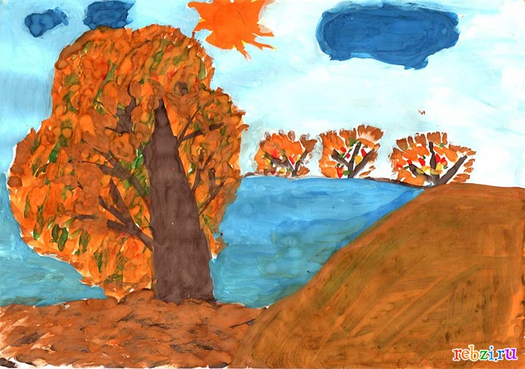 Осенние поделки для детей: как нарисовать осень (Часть 1)