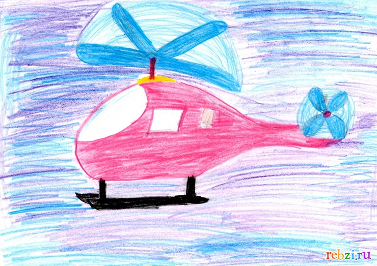 Раскраска вертолет рисунок малыша распечатать для детей