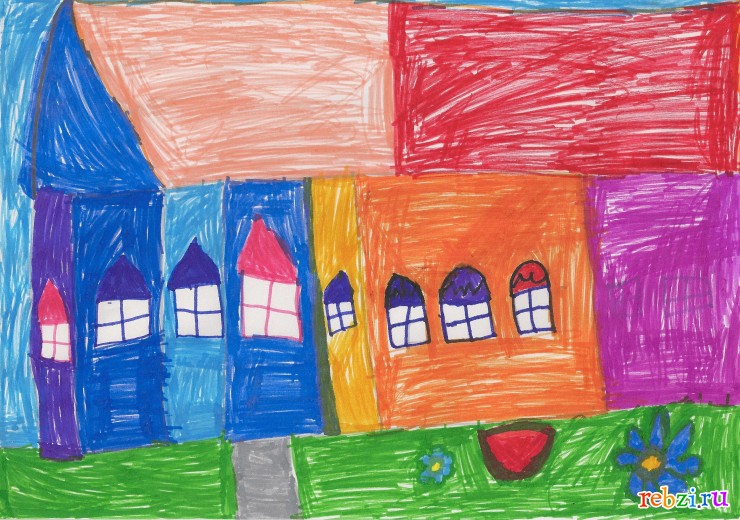 Детские рисунки - фестиваль. Детский рисунок / Дом с восьмью окнами